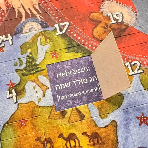 Adventskalender-Klappkarte Frohe Weihnachten in 24 Sprachen