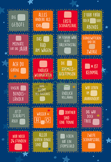 Adventskalender-Klappkarte "24 bunte Rätsel"