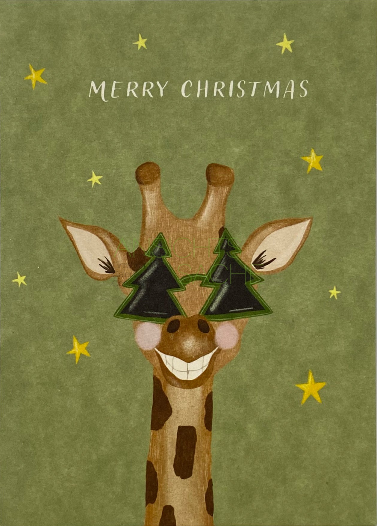 Weihnachtskarte "Giraffe - Merry Christmas"