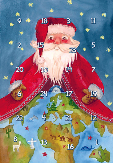 Adventskalender-Klappkarte Frohe Weihnachten in 24 Sprachen