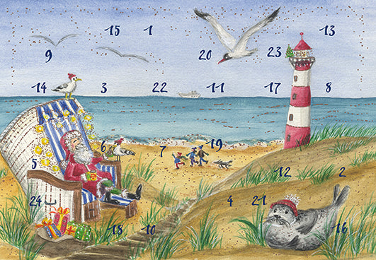 Adventskalender-Klappkarte Küste