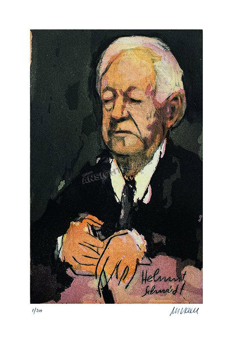 Farbradierung "Helmut Schmidt"