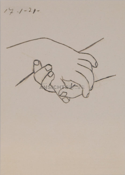 Postkarte "Pablo Picasso - Verschränkte Hände"
