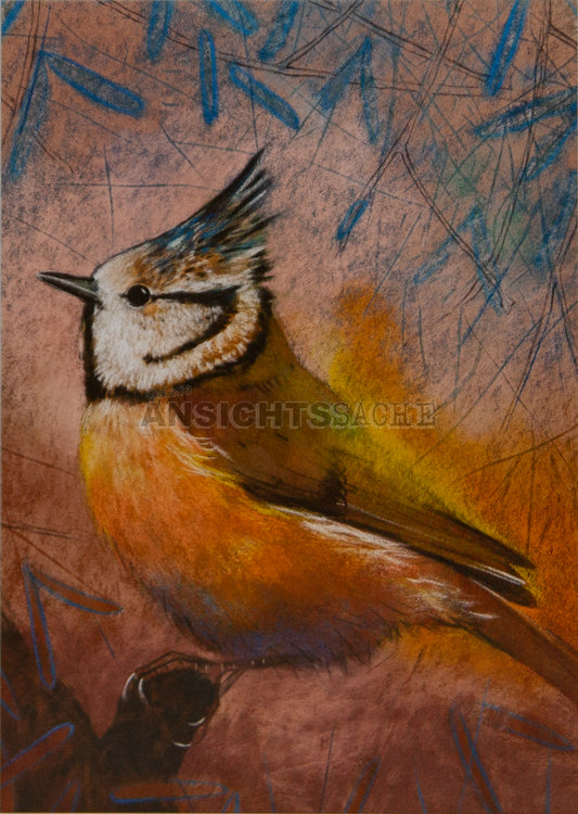 Postkarte "Loes Botman - Haubenmeise"