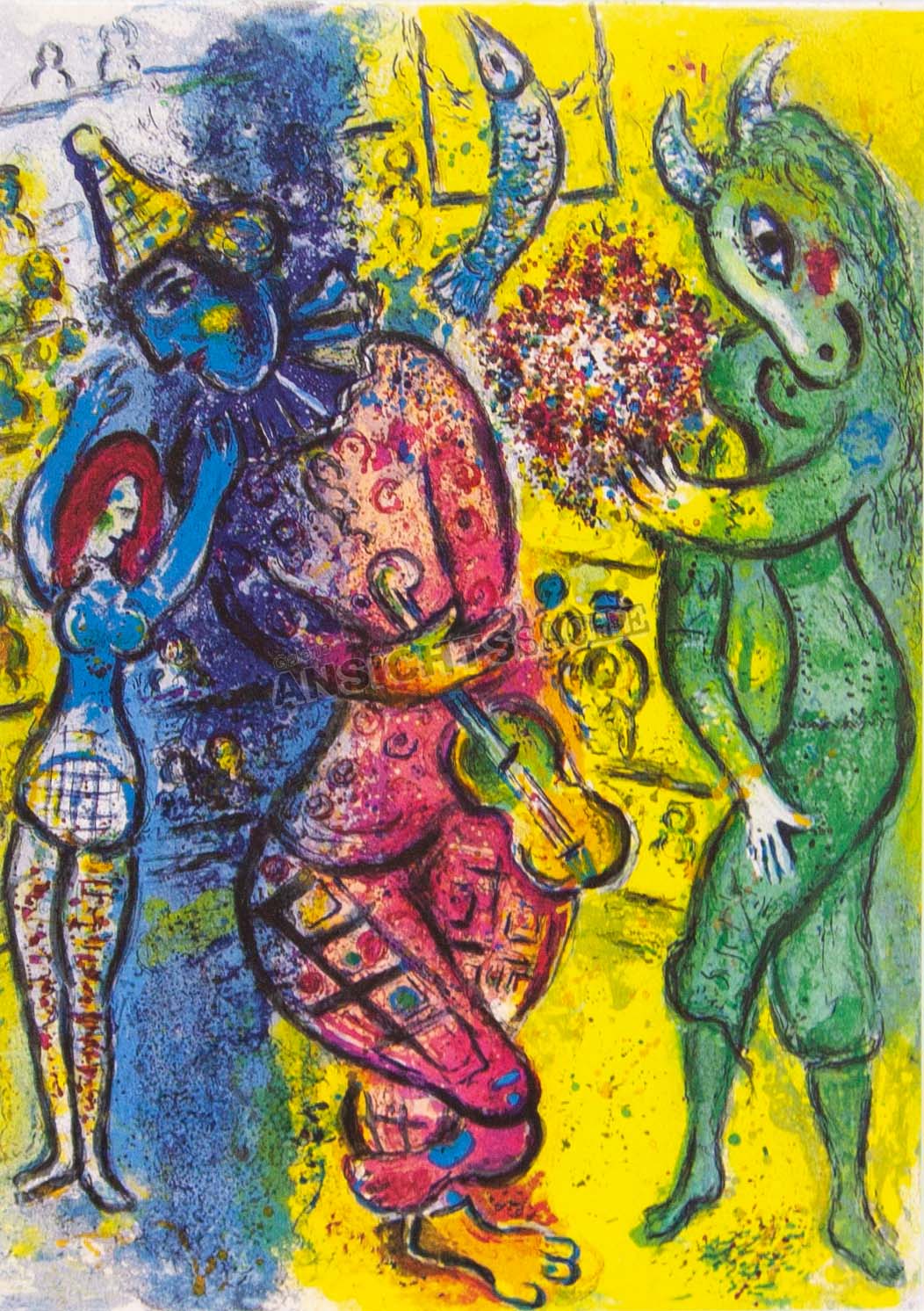 Postkarte "Marc Chagall - Bild aus der Serie Le Cirque"
