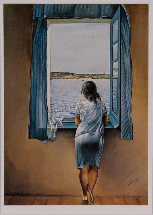 Postkarte "Salvador Dali - Frau am Fenster"