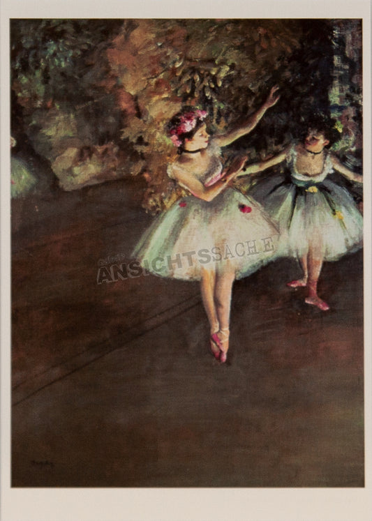 Postkarte "Edgar Degas - Zwei Tänzerinnen auf der Bühne"