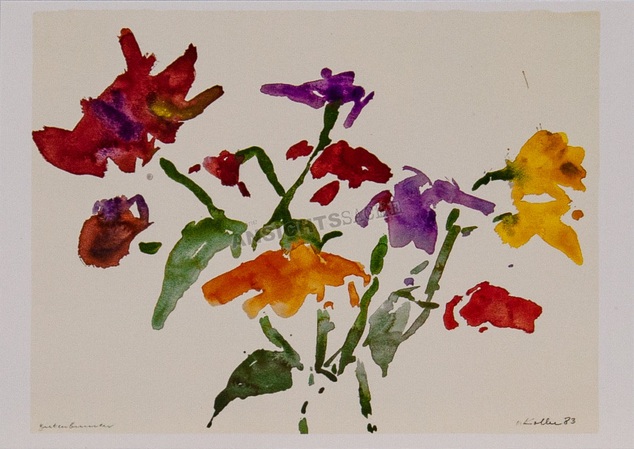 Postkarte "Oskar Koller - Gartenblumen"