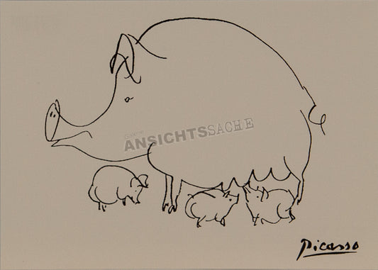 Postkarte "Pablo Picasso - Das Schwein"