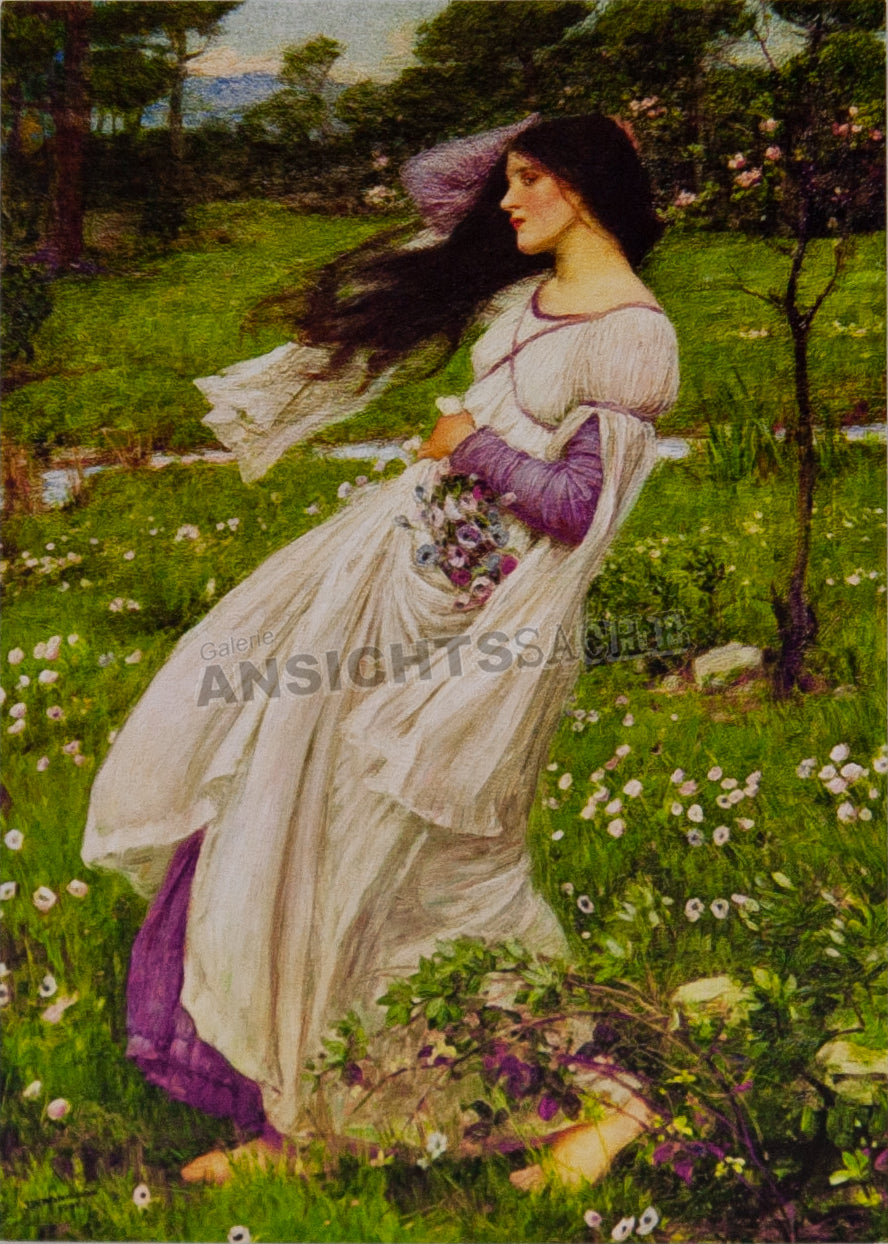 Postkarte "John William Waterhouse - Windröschen-Anemonen"