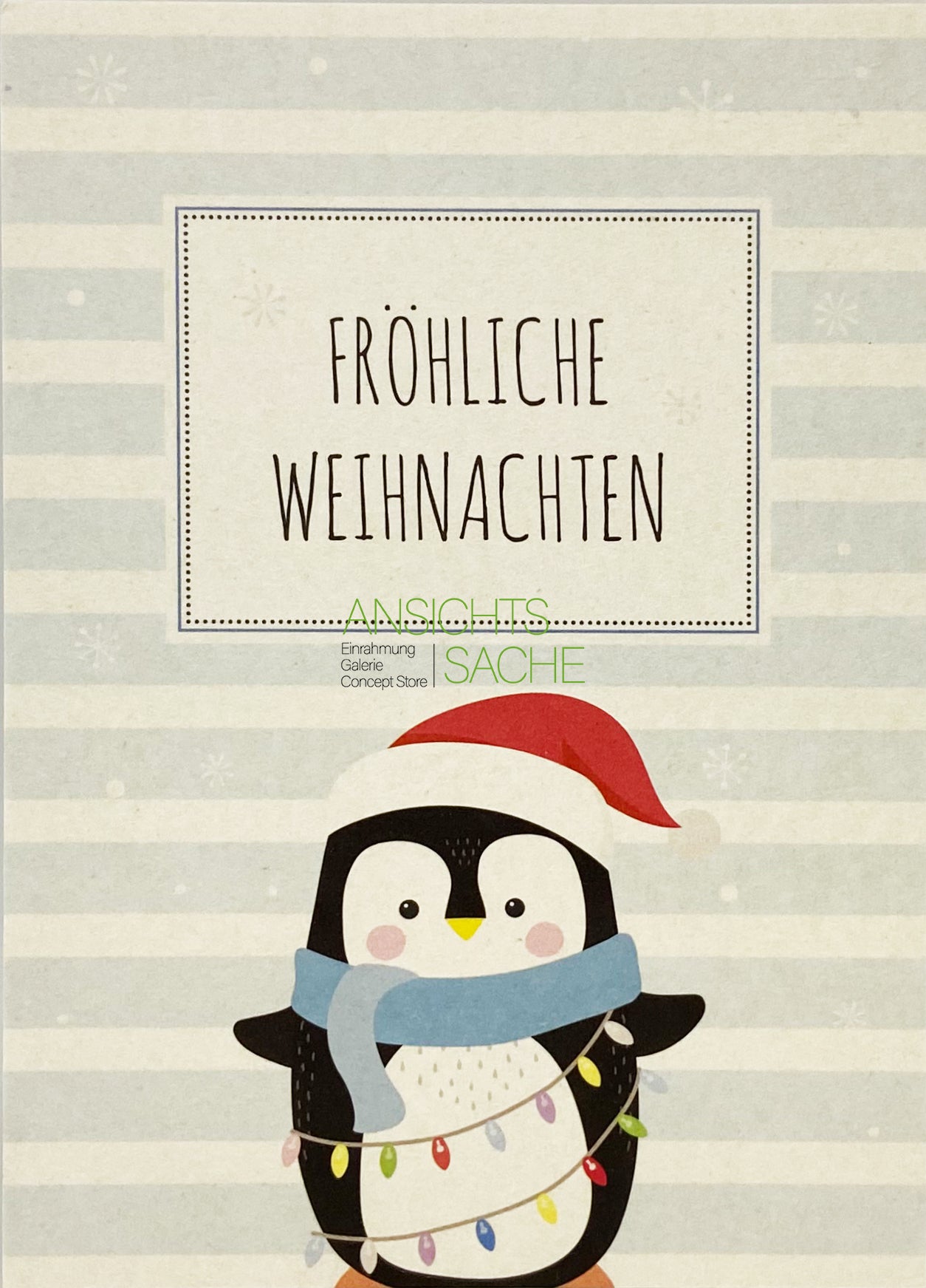 Weihnachtskarte "Fröhliche Weihnachten - Pinguin"