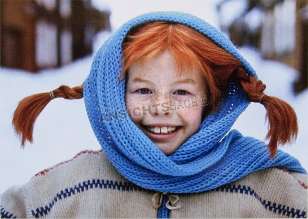 Weihnachtskarte Pippi Langstrumpf